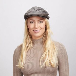 Bookie | Womens Leather Flat Cap