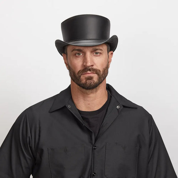 Bromley-Black-Unbanded-Leather-Top-Hat-Mens-FW23-American-Hat-Makers_1.jpg