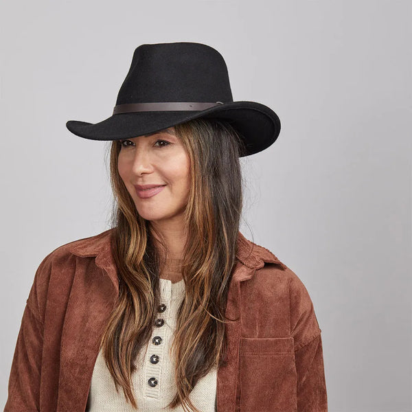 Pathfinder-Black-Crushable-Felt-Hat-Women-American-Hat-Makers-Model-Side.jpg